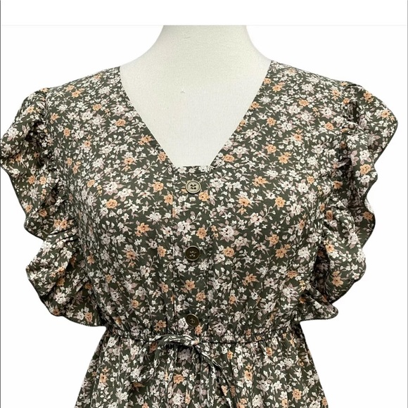 Umgee Ditsy Floral Ruffle Short Dress - Picture 3 of 15